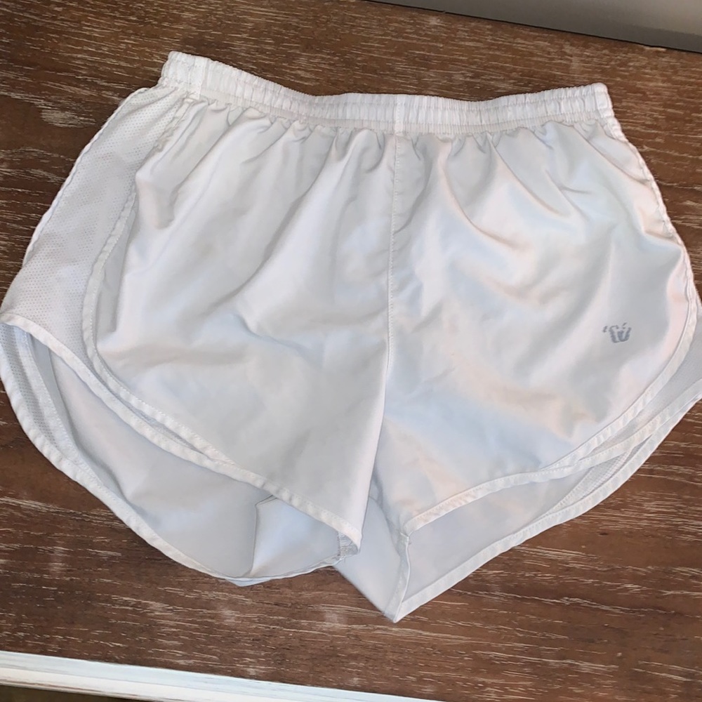 Womens White Varsity Shorts